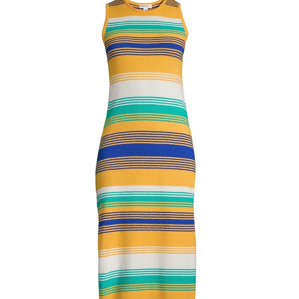 Minnie Rose Striped Sleeveless Midi Dress